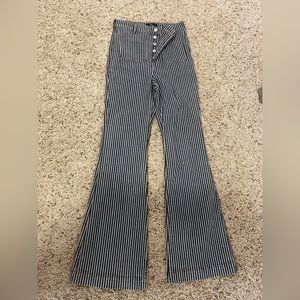 Striped flare jeans